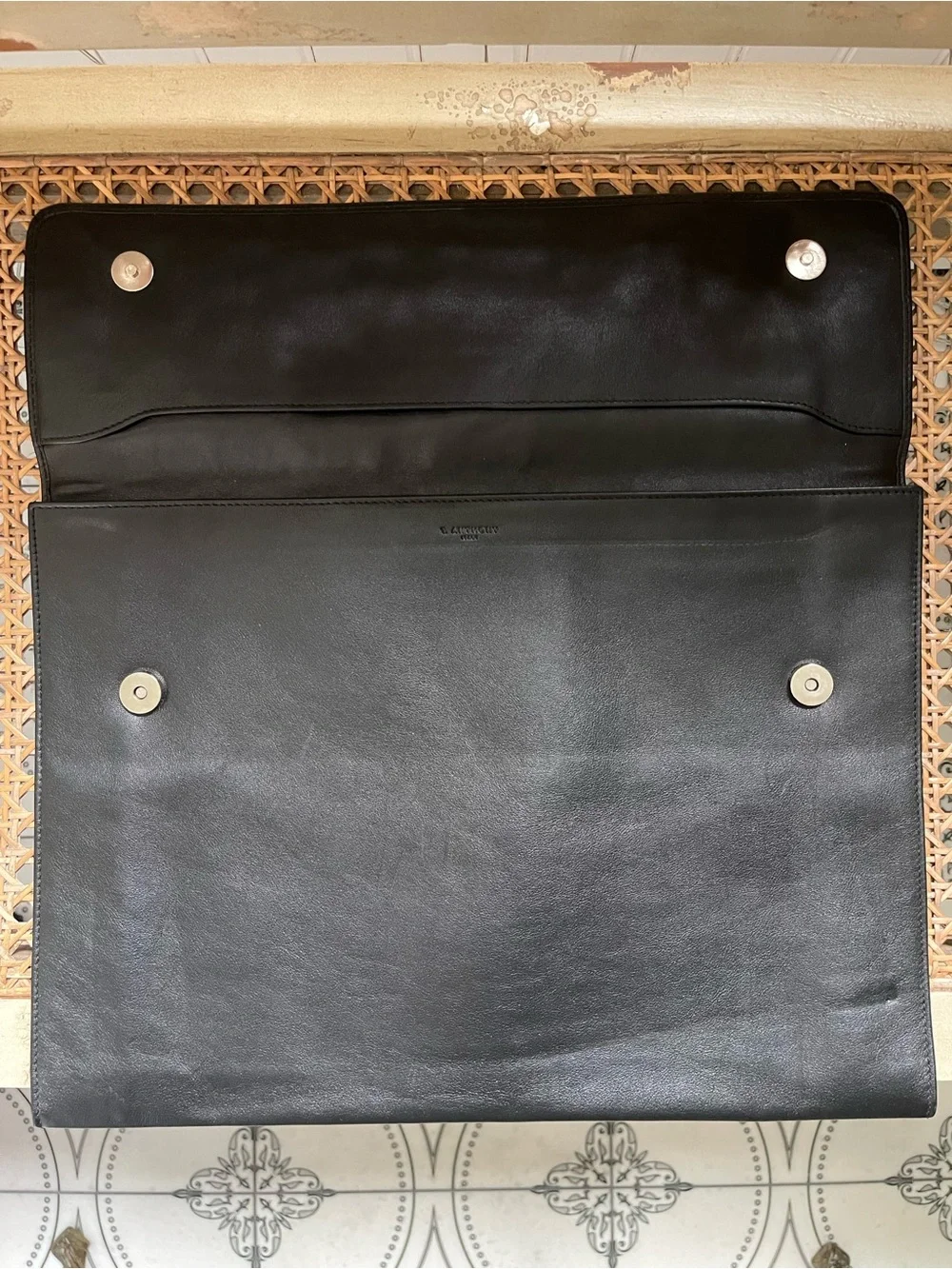 T. Anthony Black Leather Portfolio/Document sleeve